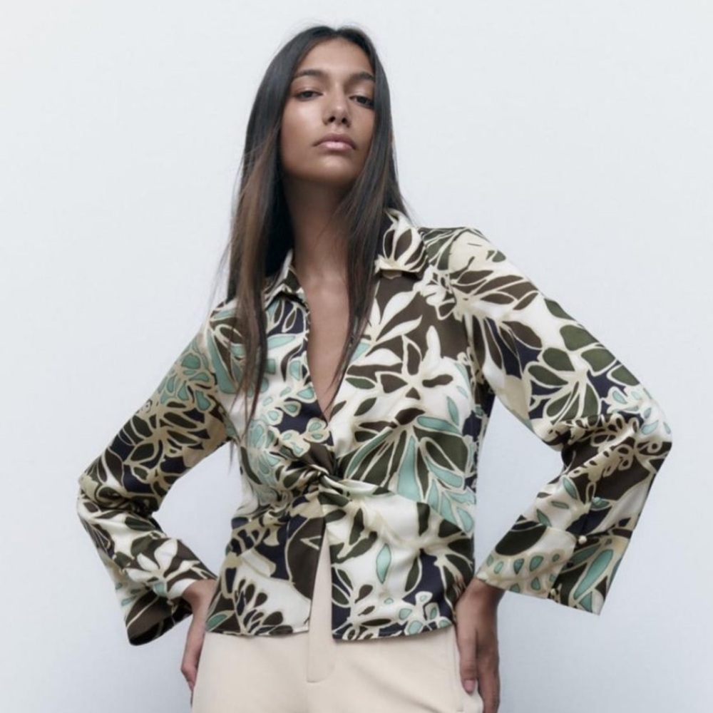 Zara Floral Knot Blouse